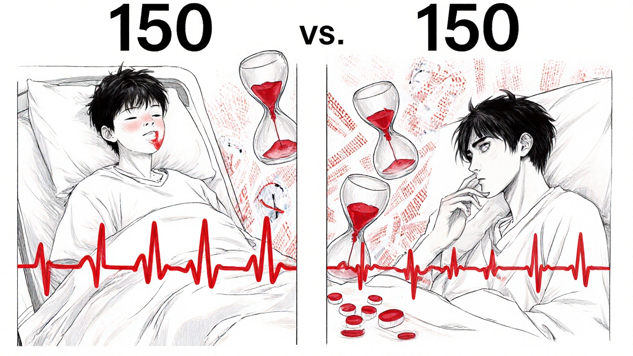 Dos pacientes en diferentes duraciones de tratamiento, con pulsos de eventos y contadores de años-paciente flotantes.