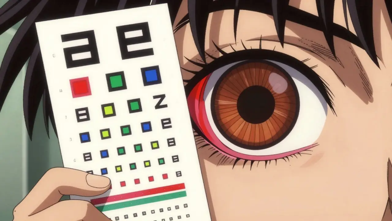 Prueba de láminas de Ishihara para detección del daltonismo